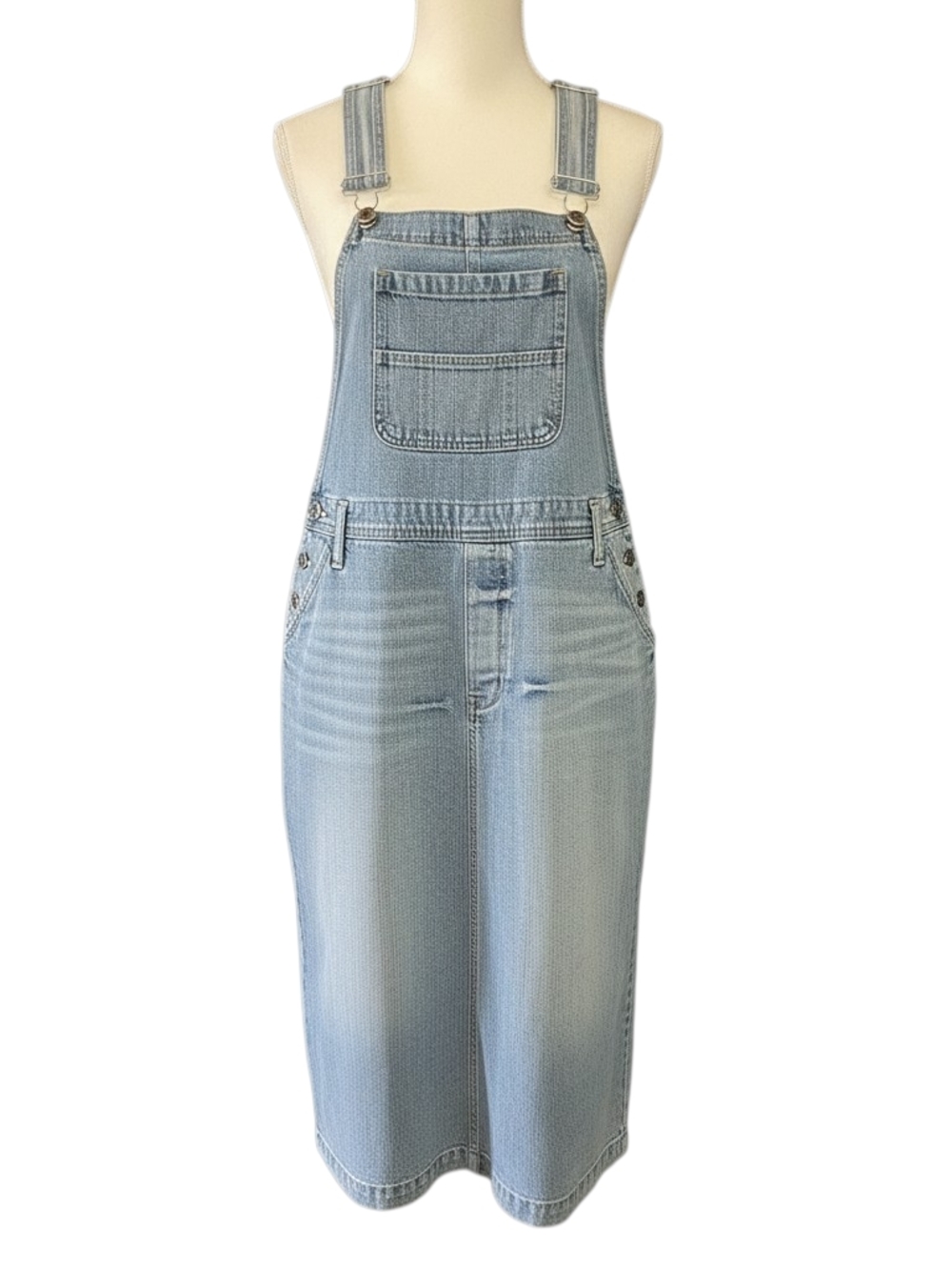 Cotton On Light Wash Denim Overall Dress Sz 10